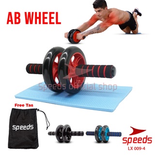 SPEEDS Ab Wheel Double Wheel / Abdominal Roller / Ab Roller / Alat Push Up Stand Bar Alat Gym / Alat Sit Up 009-4