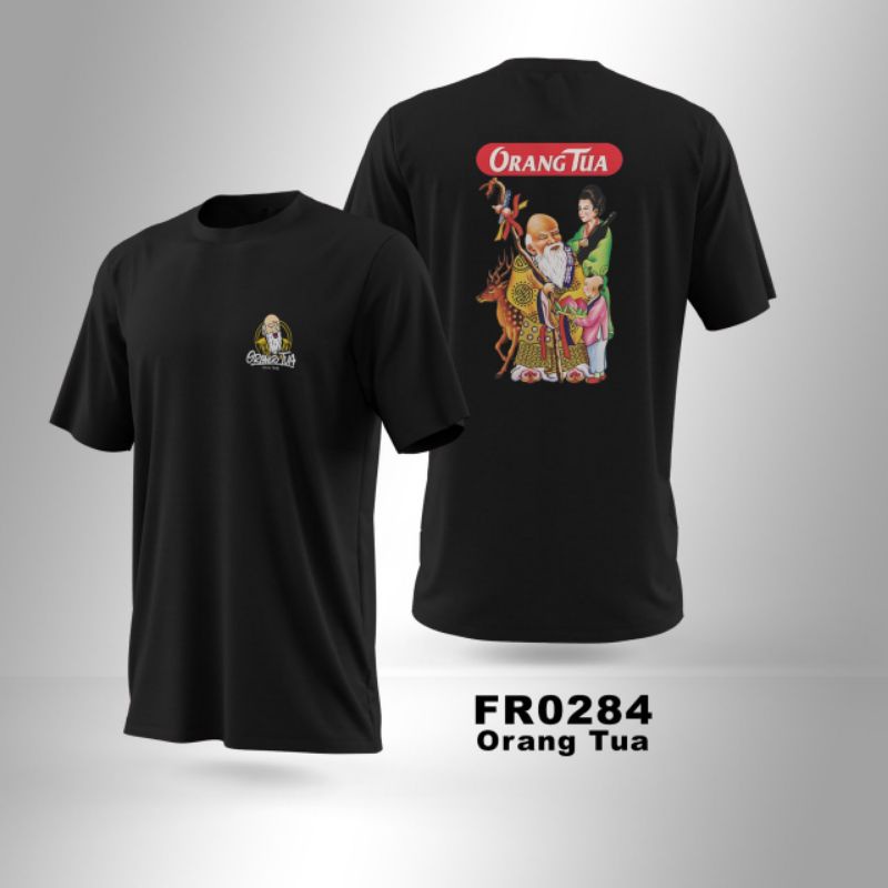 Kaos baju ORANG TUA minuman anggur kesehatan oblong hitam FR0284 XS-XL