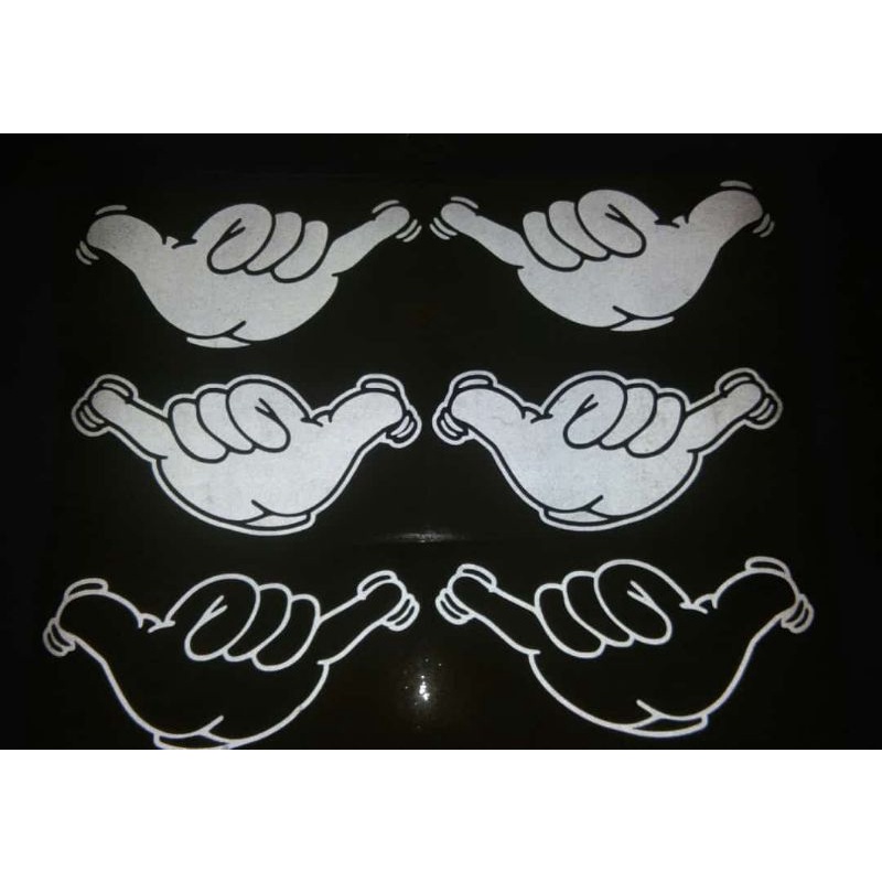 

stiker cutting shaka/logo tangan Bahan menyala
