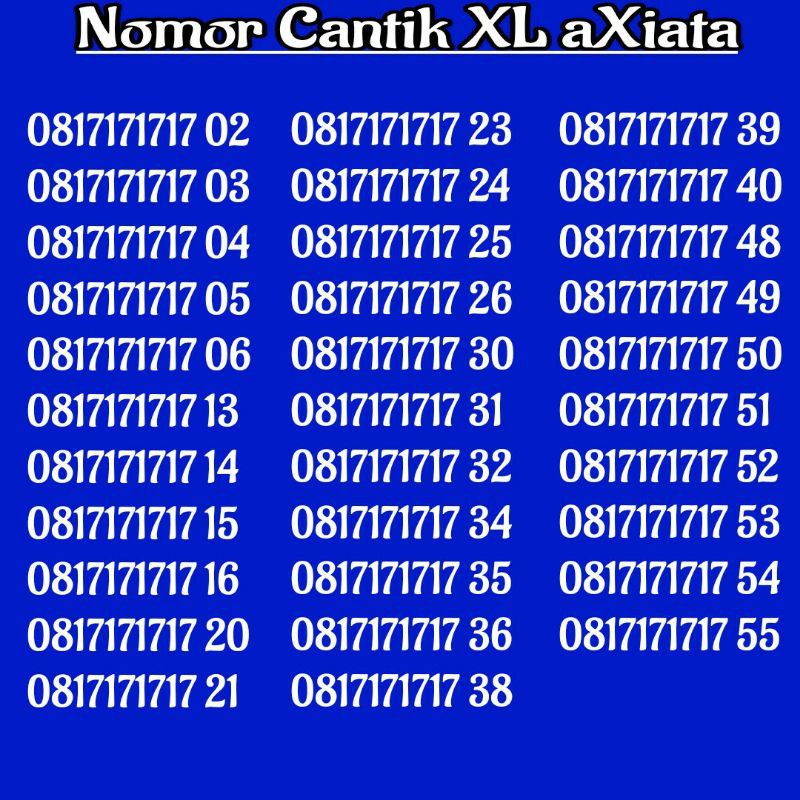 nomor cantik XL 17171717