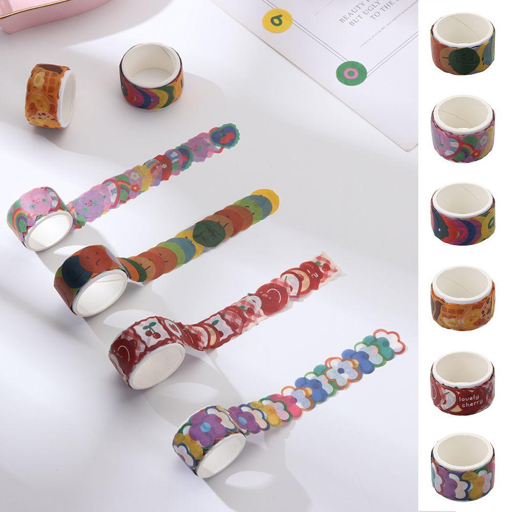 Preva 100 Pcs Masking Tape DIY Nomor Perekat Diri Bunga Scrapbooking