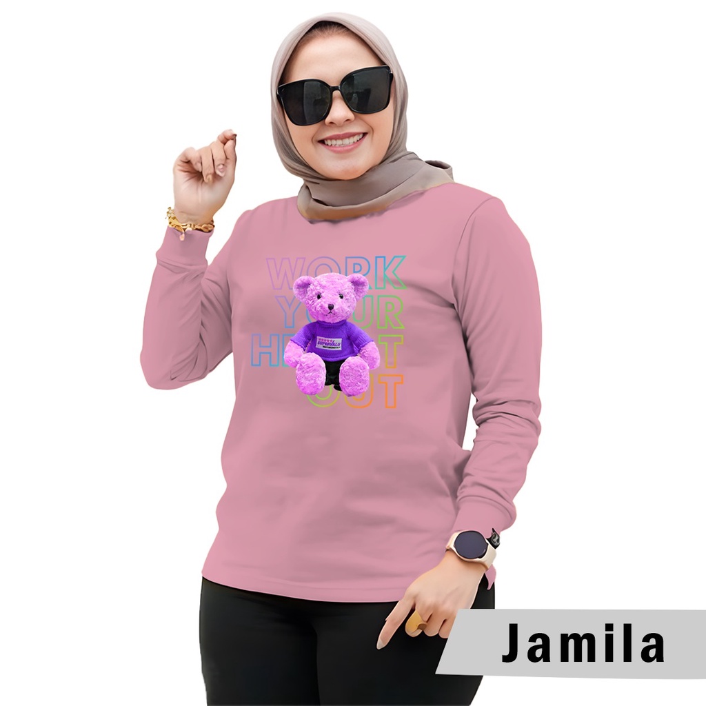 Baju Wanita Fashion/Kaos Wanita/Atasan Wanita Kaos Lengan Panjang Wanita MOTIF JAMILA HIJAB STYLE 2022