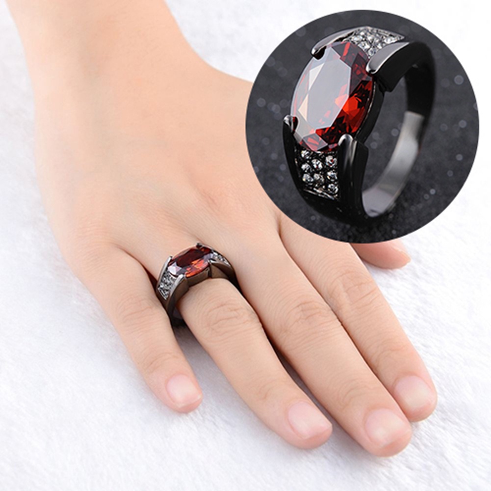 Hu Hu Hu Hu Hu Alat Bantu Pasang Kacamata♡ Cincin Berlian Imitasi Warna Merah Ukuran 8-12 Untuk Pria