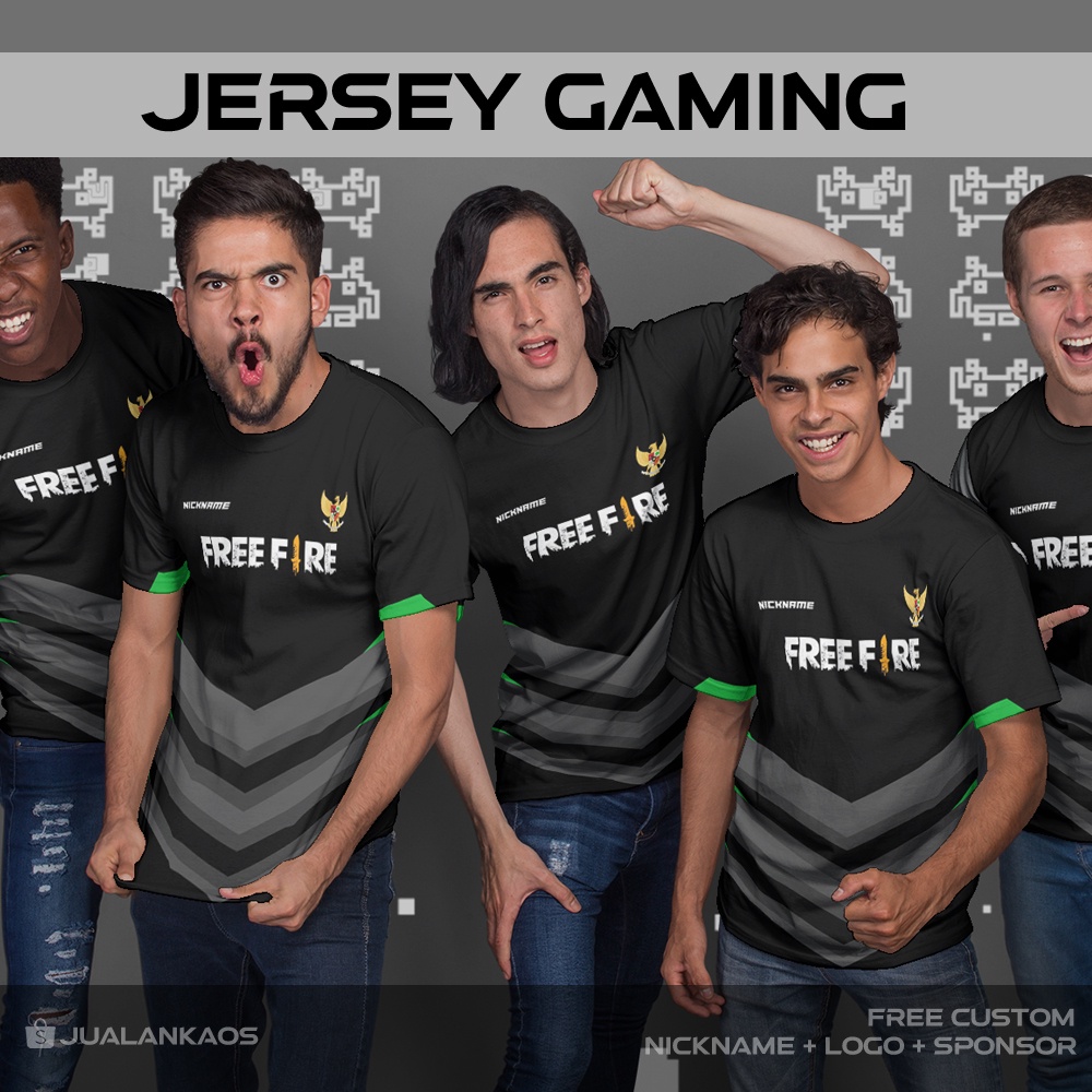 Baju Kaos Jersey Gaming Free Fire 102 Printing Custom