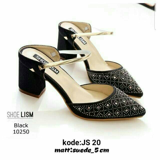 JS201 Heels kelly super heel 5cm cantik sepatu pesta heel kerja HEELS JD HEELS HITAM HEEL PESTA
