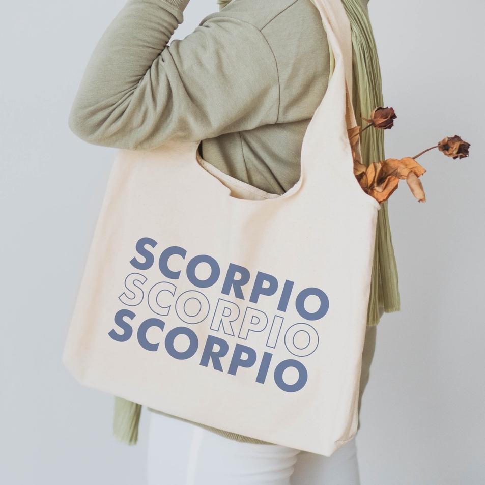 "UZ.26Au22ι" Sevine Tote Bag Kanvas Tas Wanita Kuliah Fashion Laptop Totebag Aesthetic Zodiac Series