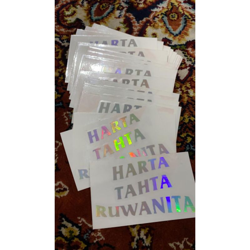 

STIKER HARTA TAHTA NAMA ANDA / STIKER BEBAS CUSTOM