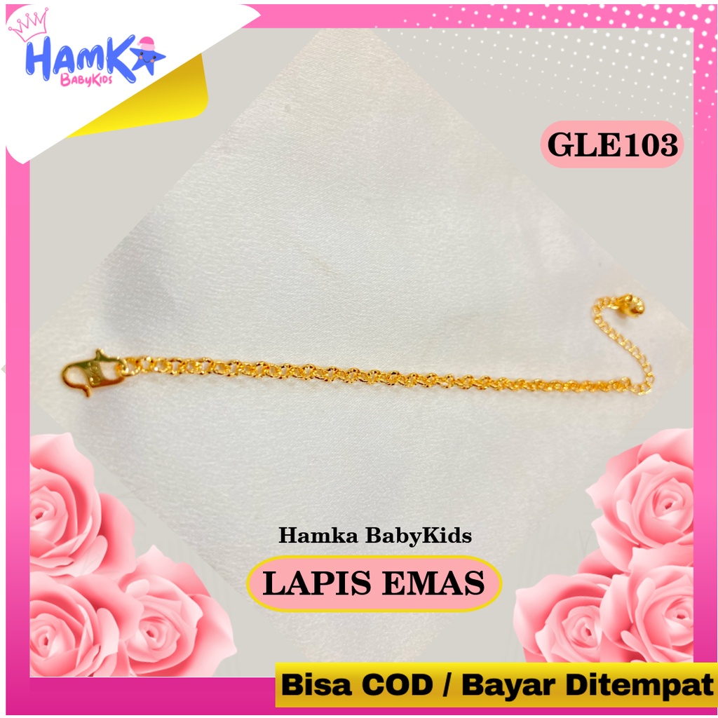 Gelang Bayi Perempuan Model Rantai Anak Rante Lapis Emas Xuping GLE103 Anti Karat Titanium