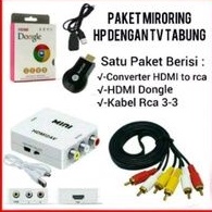 anycast dongle dengan kabel hdmi dan usb lengkap untuk konverter audio video hp koneksi tv televisi 