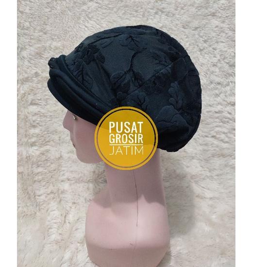Barang Pilihan.. Kerpus ibu ibu hijab fashion topi beanies nenek emak bludru brukat kupluk emak song