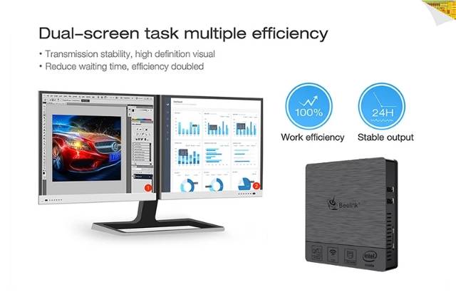 Mini PC Beelink BT3 PRO II 4/64GB Intel X5 Z8350 Quadcore Dual Display Windows 10 64bit