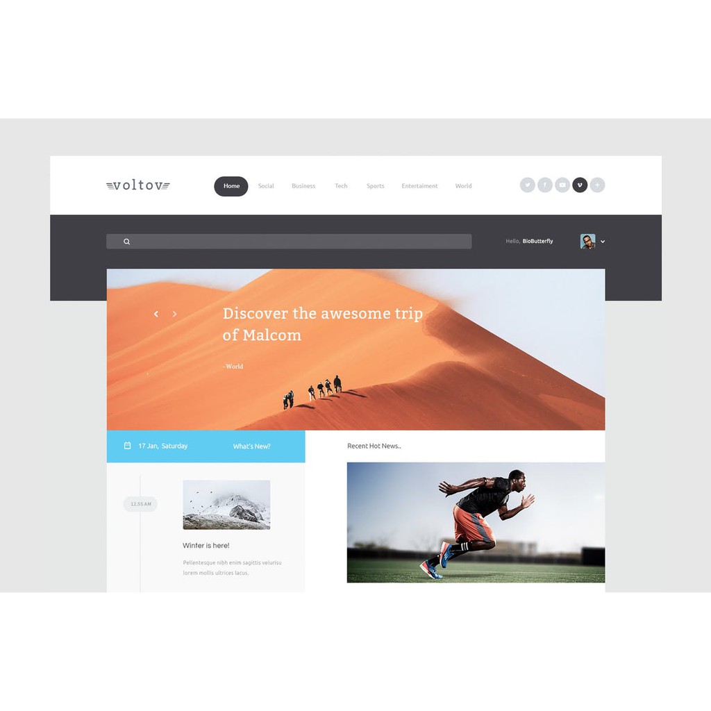 Template Voltov Blog and Magzine HTML Template Web