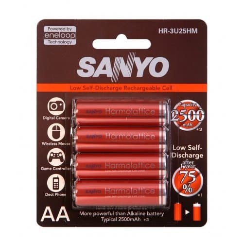 Sanyo Eneloop Harmolattice 4pcs Battery AA / 2500mAh Harmolatice 2500