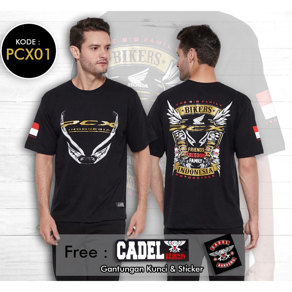 KAOS PCX Kaos Bikers Honda PCX Baju Motor Pria Wanita Tshirt Rider Matic Honda PCX Indonesia [COD]