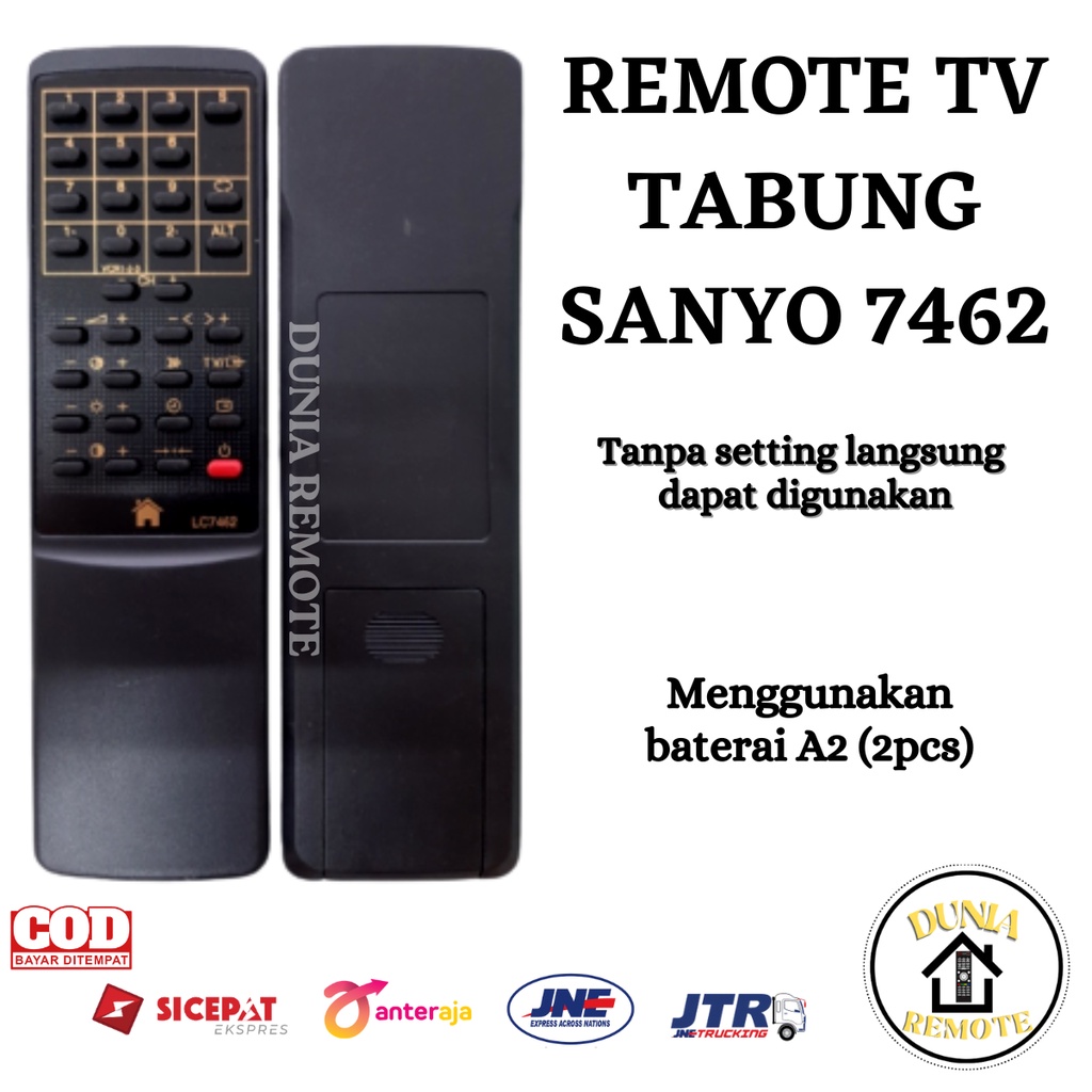 Remot / REMOTE SANYO TV TABUNG 7462 Hitam tanpa setting