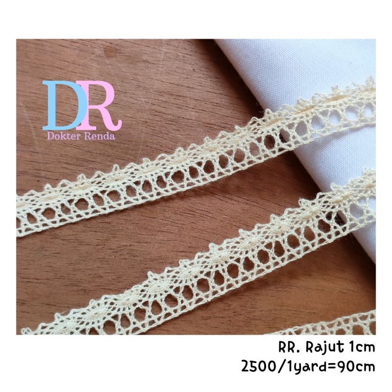 renda rajut 1cm cream