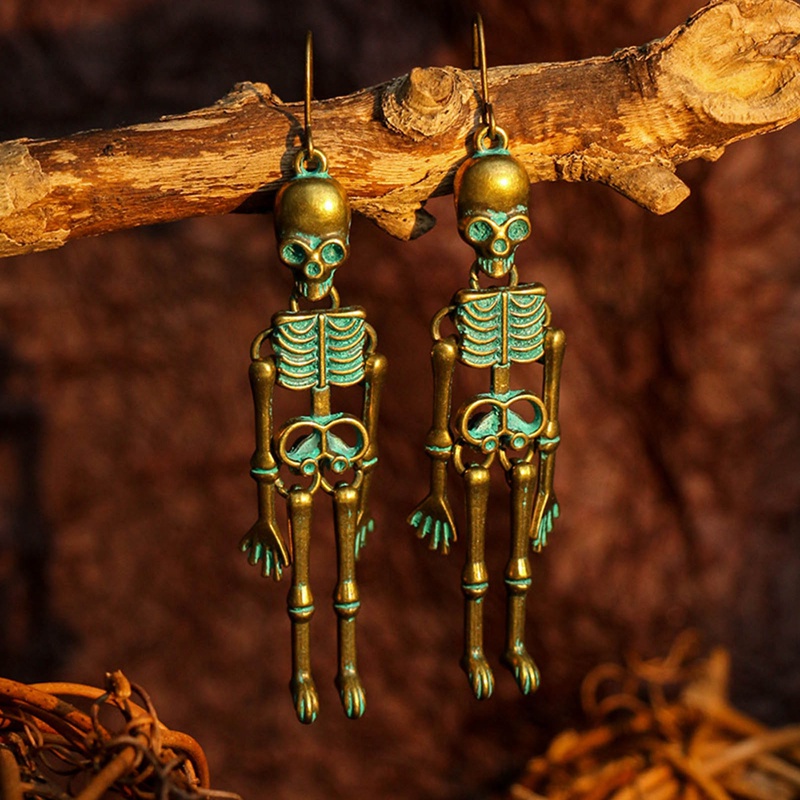 Anting Bentuk Tengkorak Gaya Retro Harajuku Untuk Perhiasan