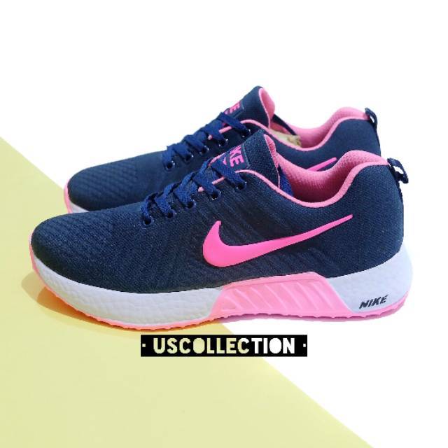 navy and pink sneakers