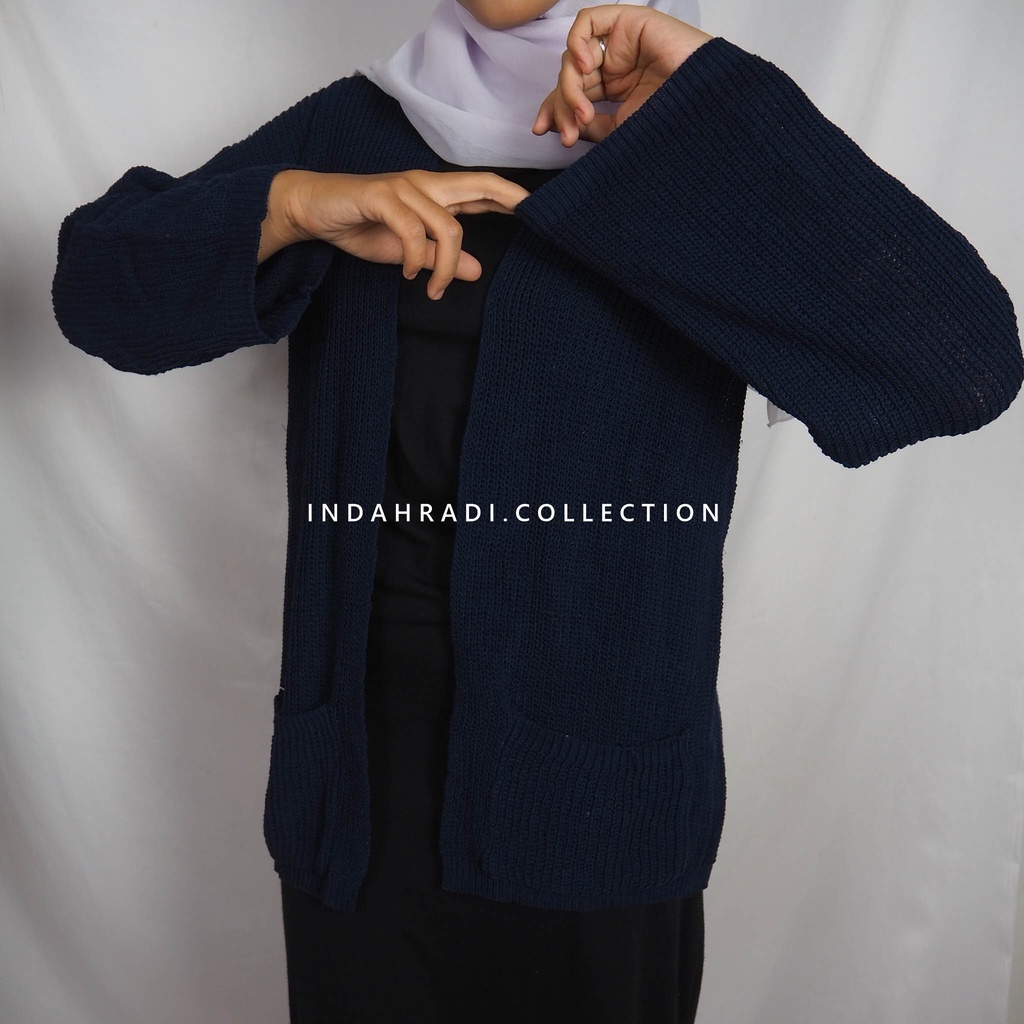 CARDIGAN RAJUT TEBAL OVERSIZE BIG SIZE 7 SAUGE CROP CARDIE WANITA SWEATER BASIC