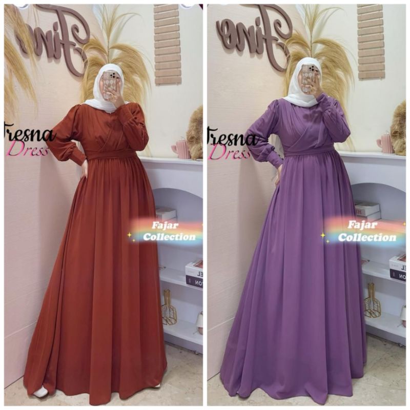 NEW collection TRESNA dress bahan ceruty babydoll full furing/ by Fajar collection