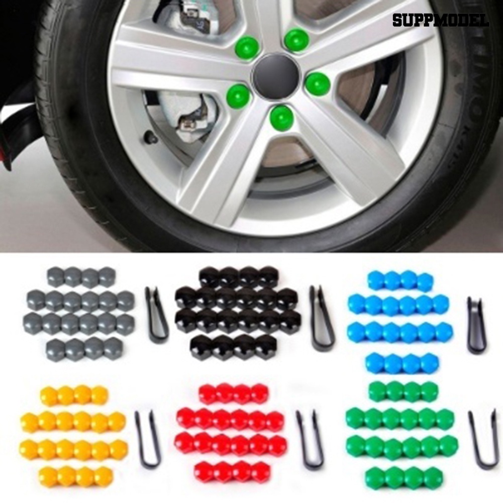 Car 20Pcs Cover Penutup Baut Velg Mobil Ukuran 17mm Dengan Alat Pelepas