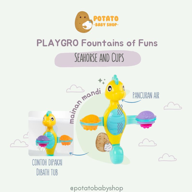 Playgro Fountain Of Fun Seahorse and Cup - Mainan Mandi Anak