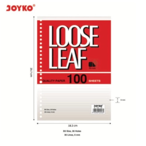 

Loose Leaf / Isi Kertas File / Binder Joyko B5-7026 / 100 Lembar