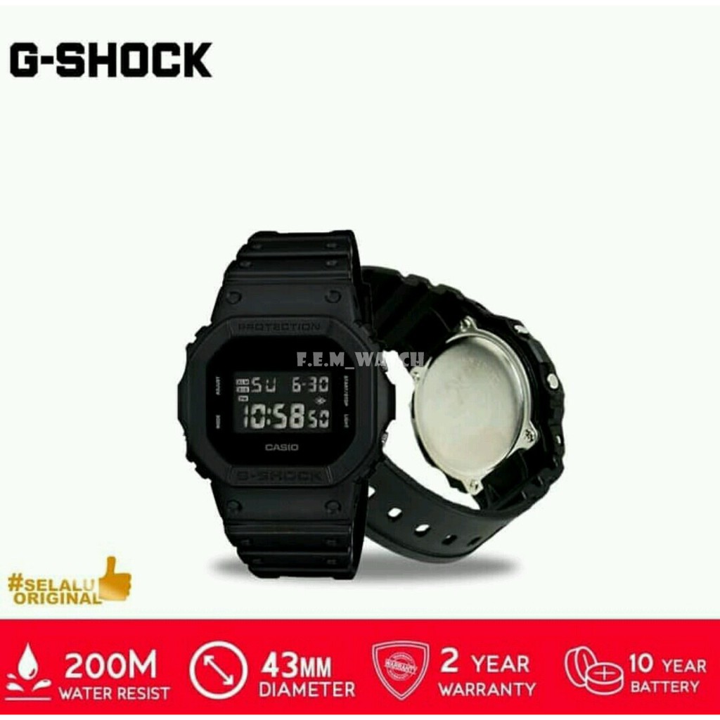 CASIO ORIGINAL / G-SHOCK ORIGINAL / G-Shock DW-5600BB-1DR / JAM TANGAN DIGITAL / DW5600 ORIGINAL