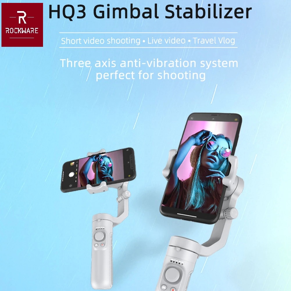 ROCKWARE RW-HQ3 - 3-Axis Folding Stabilizer - Gimbal Smartphone