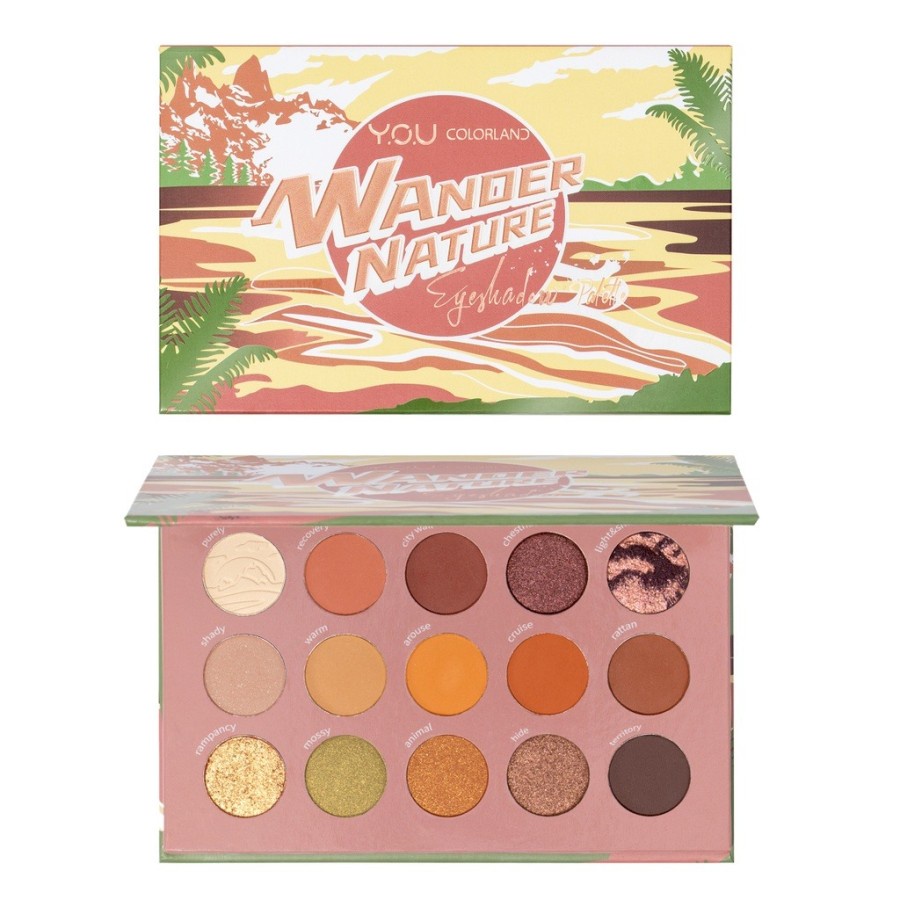 ★ BB ★ Y.O.U Colorland Wander Nature Eyeshadow Palette | 15 shades High-Impact All Day Long Wear Extreme Blendability - YOU Eyeshadow Palette