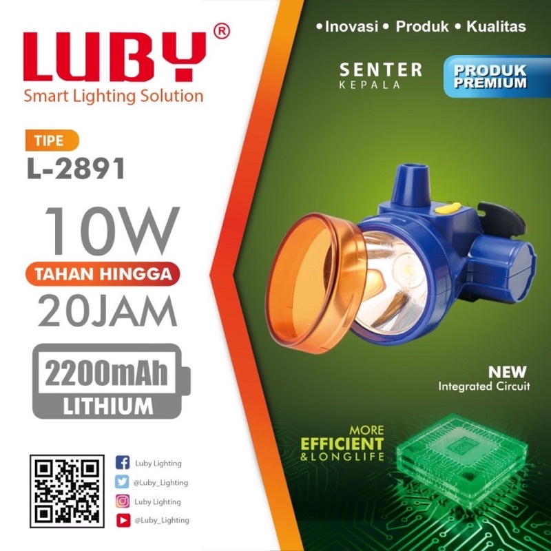 LUBY LAMPU SENTER KEPALA L-2891
