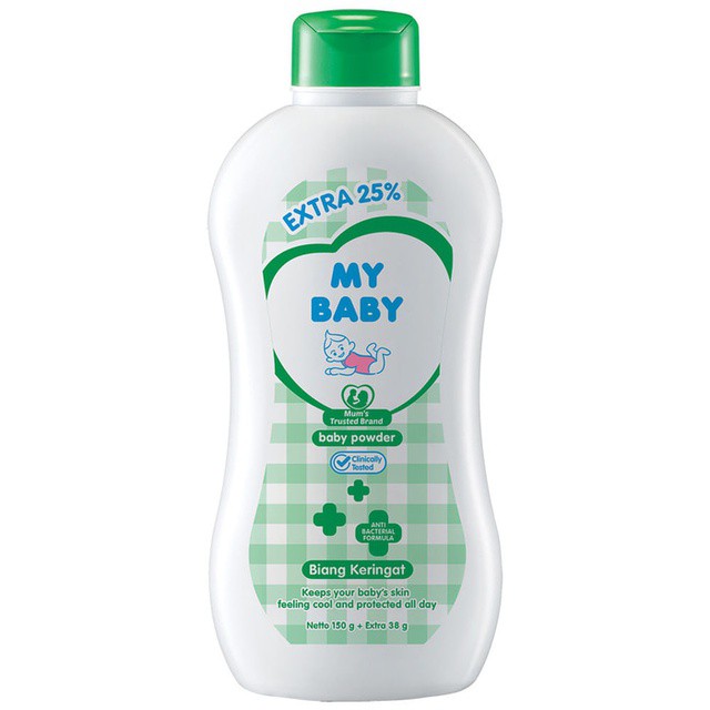 MYBABY - POWDER BEDAK BAYI BIANG KERINGAT 150 GR + EXTRA 38 GR