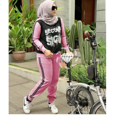 Setelan Training Wanita Gowes Baju Olah Raga Wanita Kekinian Terbaru mr set jumbo cyc Santai Kekinia
