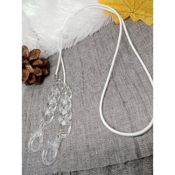 kalung masker 2in1 rantai bening