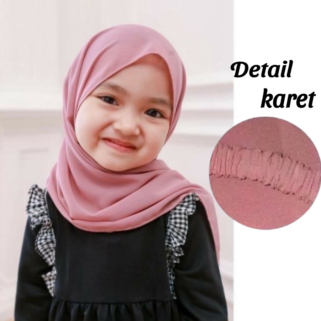 (4-12thn) Pashmina Karet Anak |Pashmina Anak Instan dengan Tali Karet Pastan Anak |Hijab Anak Instan