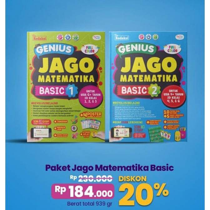 

Buku Genius : Jago Matematika (Basic 1 dan 2) Star Seller Termurah