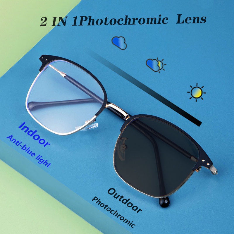 Kacamata Photochromic Anti Radiasi Lensa Pengganti Untuk Pria / Wanita