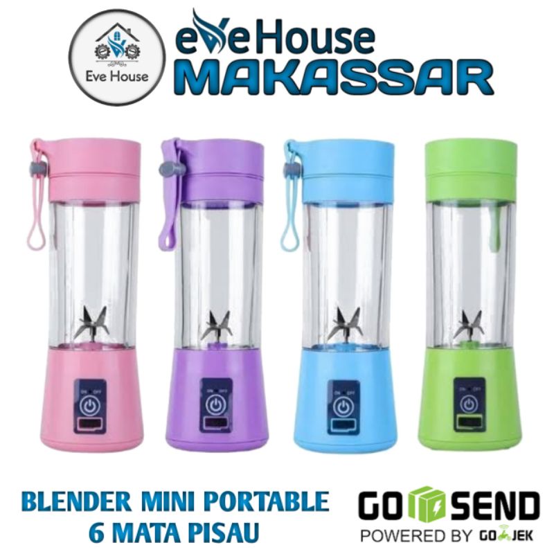 MAKASSAR V41 Blender botol 6 mata pisau juice blender mini usb portable otomatis elektrik blender jus bisa di cas