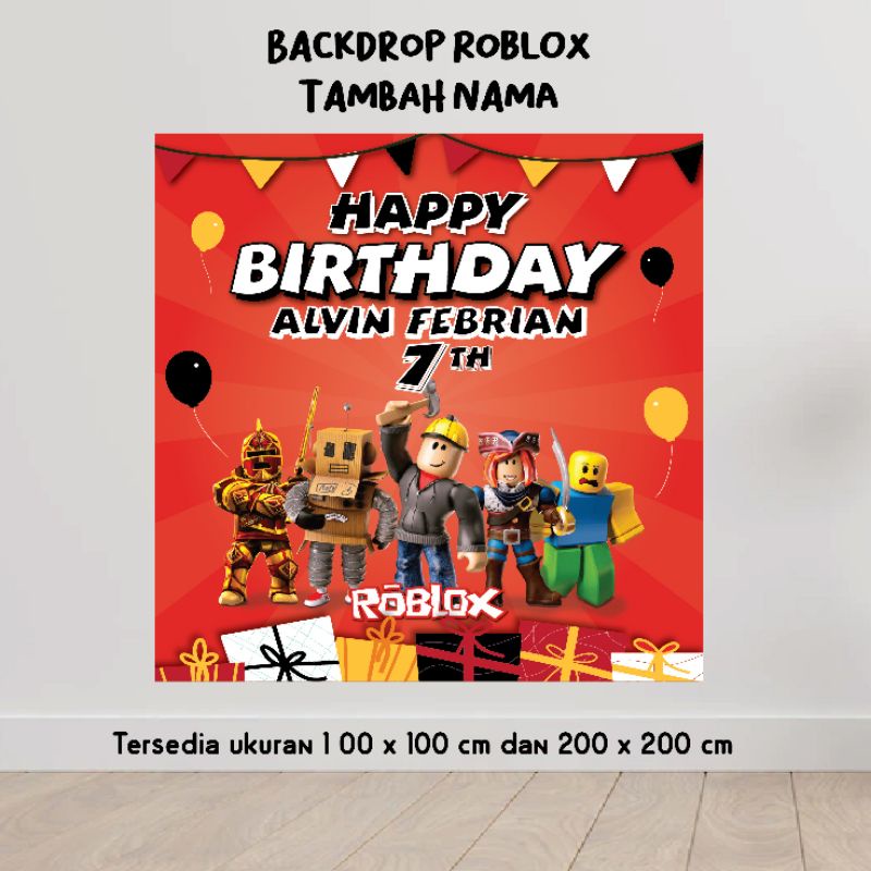 BACKDROP ROBLOX BACKGROUND BANNER DEKORASI SPANDUK ROBLOX HAPPY BIRTHDAY HBD ULTAH ULANG TAHUN WALLP