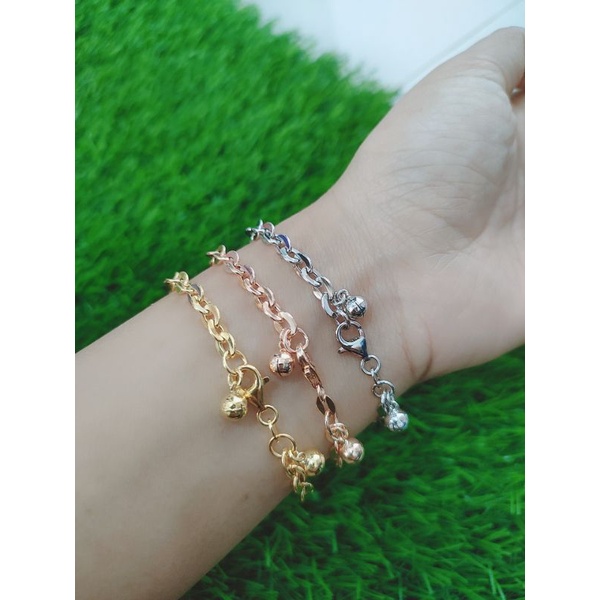 GELANG PERAK ASLI SILVER 925 LAPIS EMAS/GELANG TANGAN RANTAI NORI HOLLO+2BEL/ASLI SILVER/FASHION WANITA TERBARU