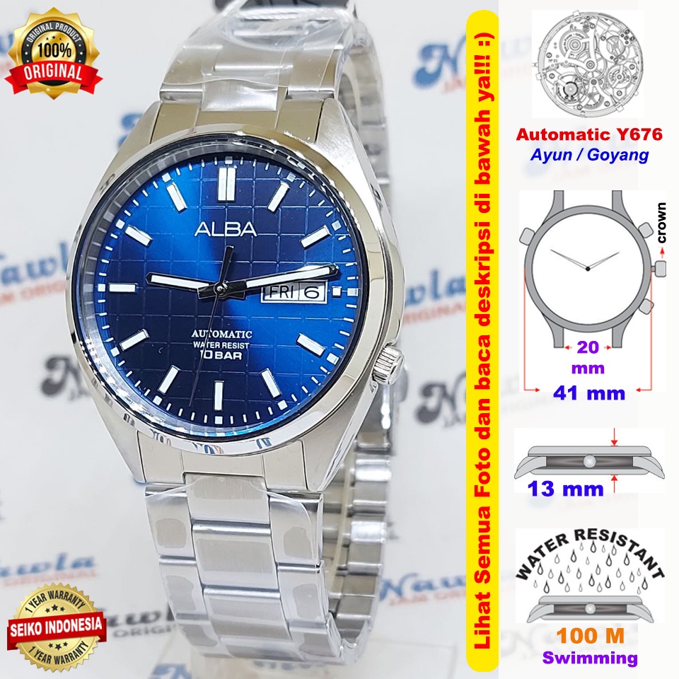 Alba Automatic AL4317X1 Blue Dial - Jam Tangan Pria AL4317