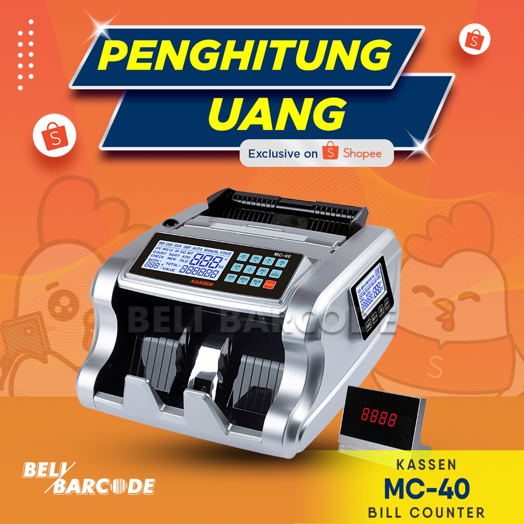 MONEY BILL COUNTER PENDETEKSI UANG PALSU KASSEN MC40 | MC 40 | MC-40 WARNA ABU&quot;