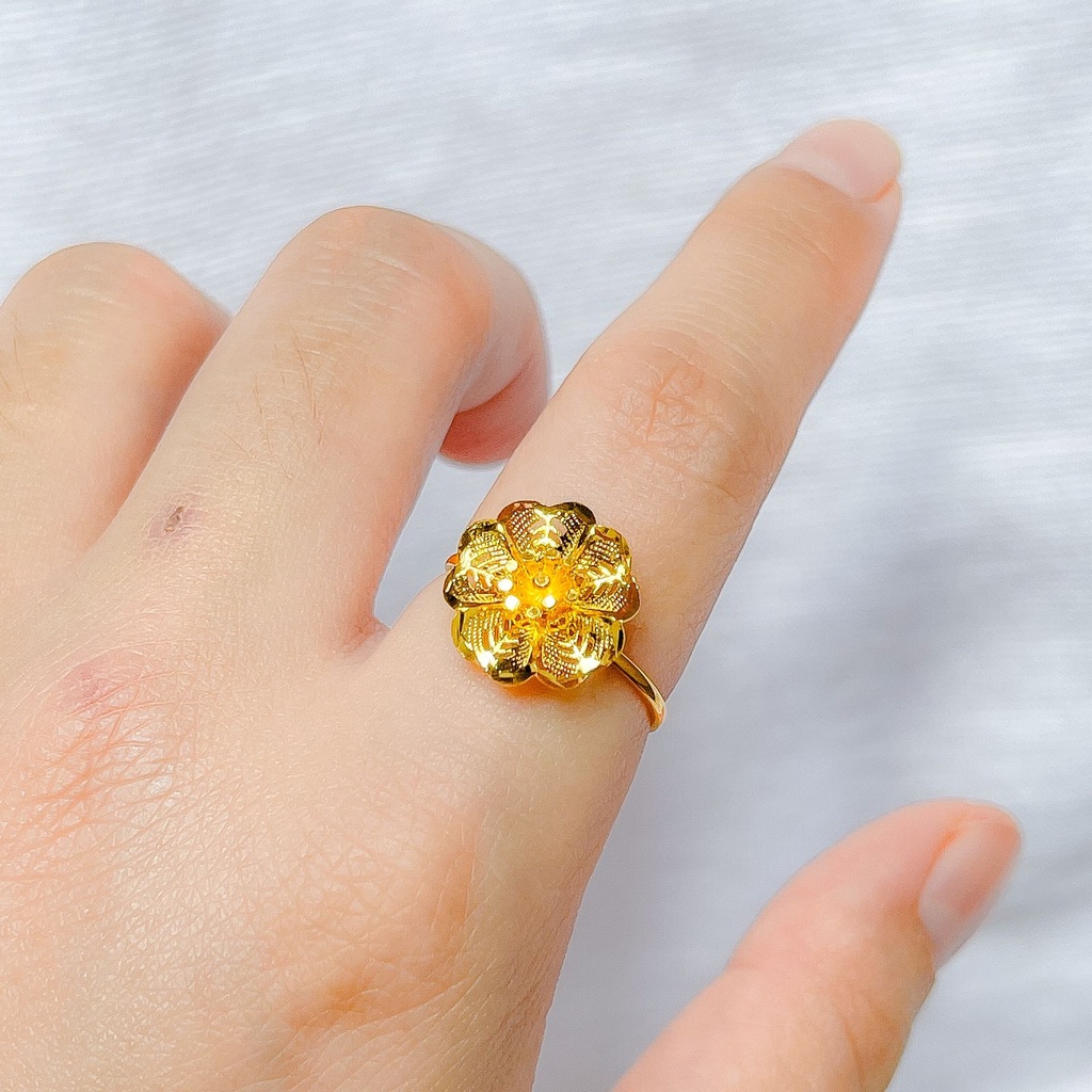 Cincin anak dan dewasa emas asli kadar 700 70% 16k kerawang model Z bunga like kendari 3D 1 2 gram gr g selisih terbaru