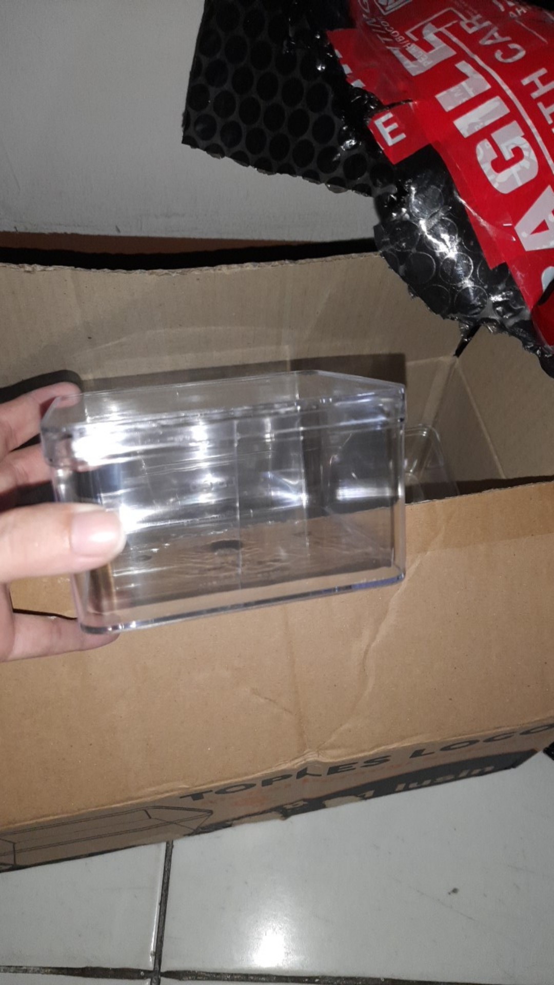 12 Pcs Dessert Box / Toples Nastar Kue Kering Persegi Plastik Mika