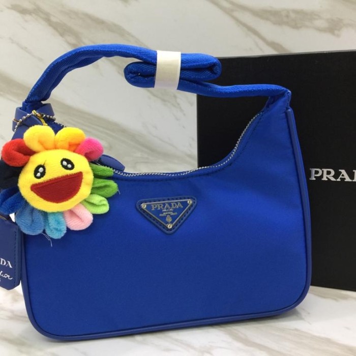 Tas Wanita Prada 2023 nylon mini bag - Biru