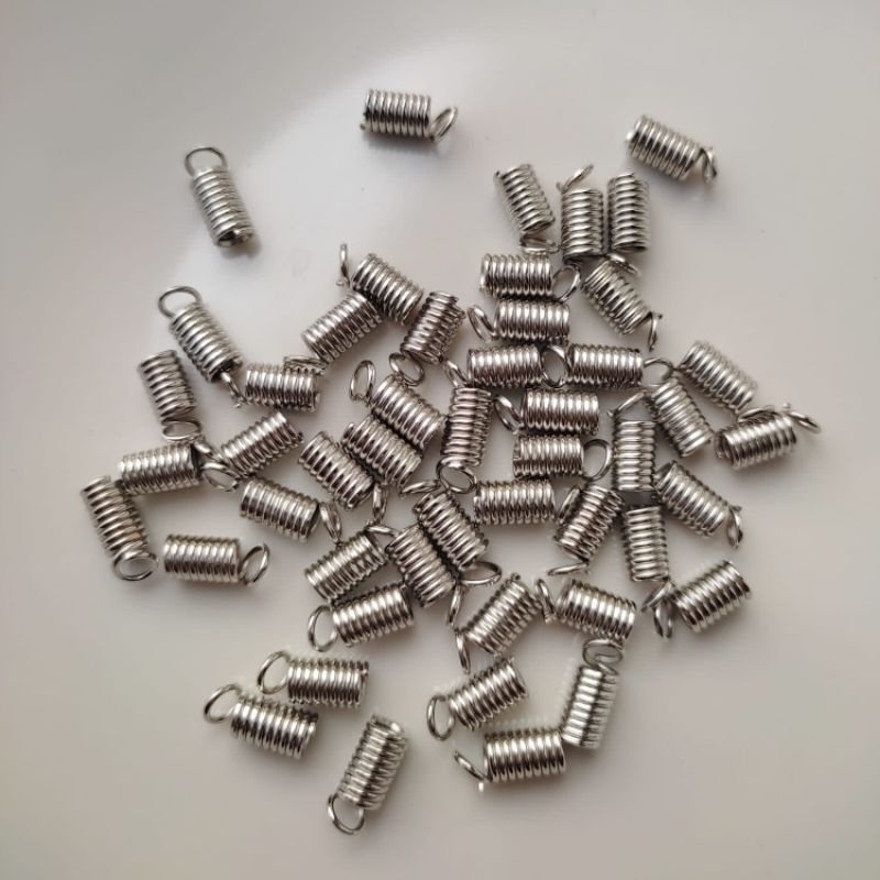 50 Pcs KLEP PENJEPIT TALI PER SPIRAL WARNA SILVER
