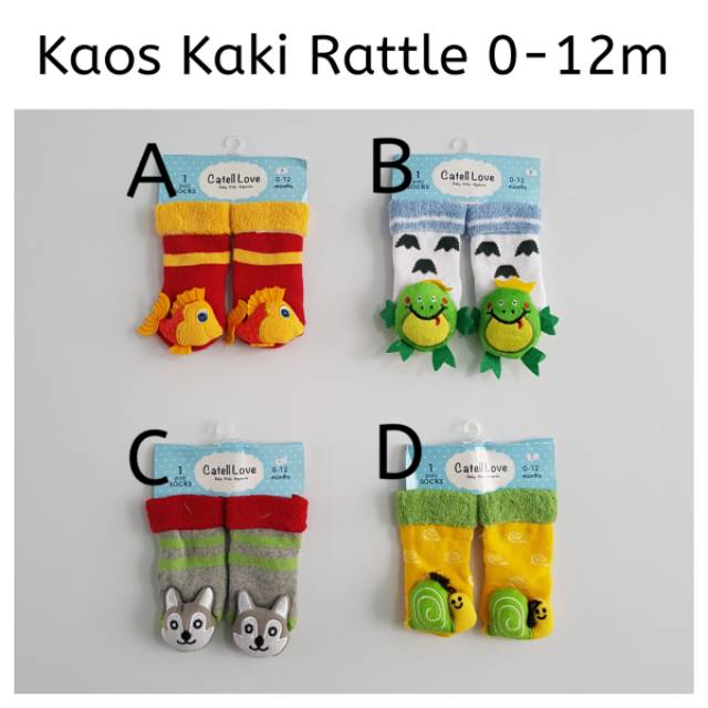 Kaos Kaki Baby Bayi Rattle Socks Anak Kauskaki Kaoskaki Boneka Bunyi 0 3 6 9 12 Bulan