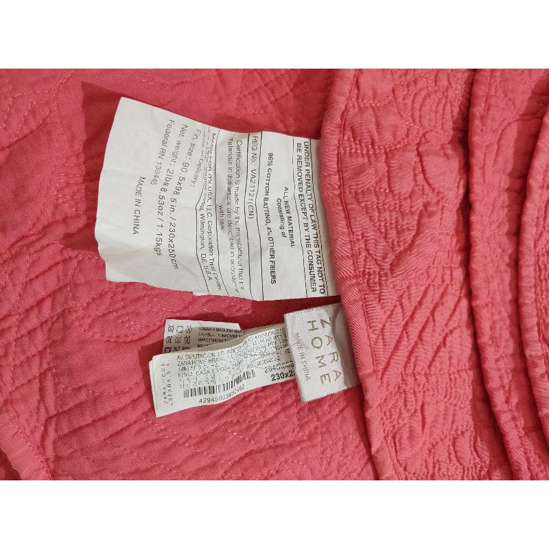 ZARA HOME blanket /selimut /quilt PINK