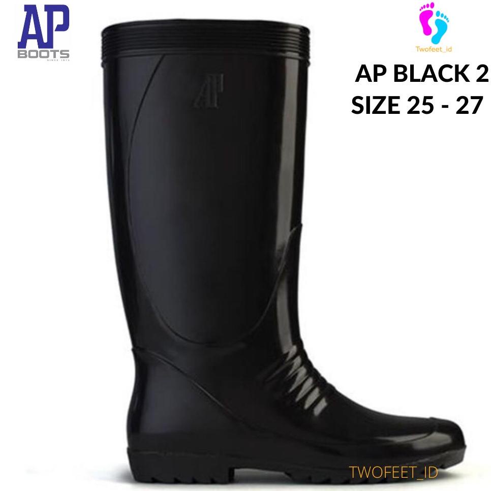 Sepatu Boots Panjang Hitam - Ap Boots Hitam Tinggi - Ap Black 2 Hitam Tinggi Sepatu Boots Karet