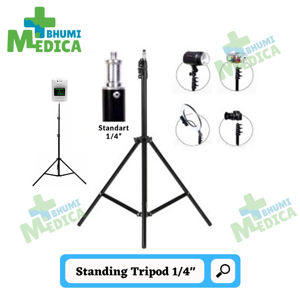 Standing Tripod Standart 1/4" (Stand Thermometer Infrared, Ring Light, Smartphone, Kamera DSLR, Lamp